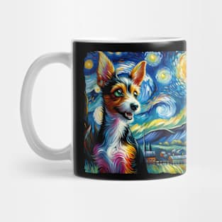 Starry Toy Fox Terrier Dog Portrait - Pet Portrait Mug